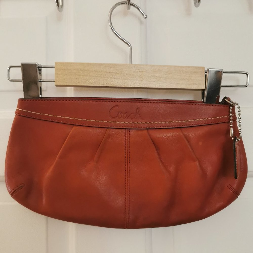 COACH | Legacy Pleated Leather Clutch |  Burnt Orange